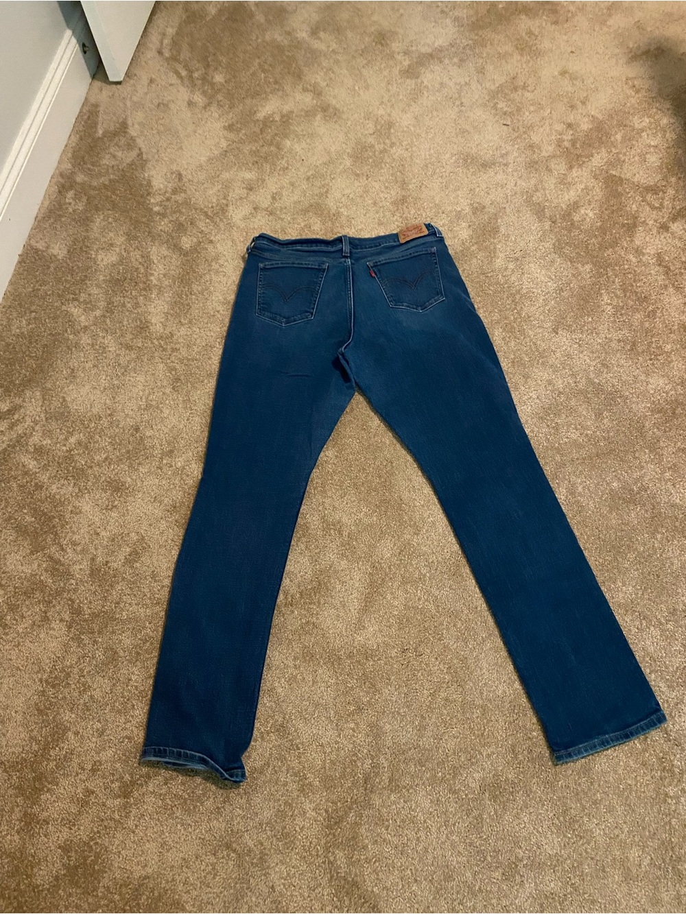 3 pair of Levis Women’s Dark Blue Straight-Leg Jeans- 14 long